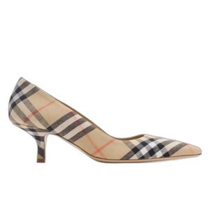Burberry Check Dame Kitten Heel Pumps Sand Beige EU 39 US 9